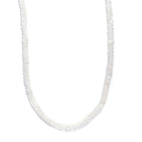 Rainbow Moonstone Moonlit Whisper Beaded 52.00 ctw Necklace 18 Inches in Rhodium Over Sterling Silver