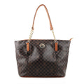 Beverly Hills Polo Club Brown Logo & Link Pattern Vegan Leather Shoulder Bag - Sticky add to cart bar