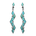Santa Fe Style Kingman Turquoise Earrings in Sterling Silver - Sticky add to cart bar