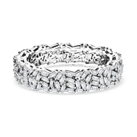 D'Joy Diamond 1.00 ctw Band Ring in Rhodium Over Sterling Silver (Size 8.0)