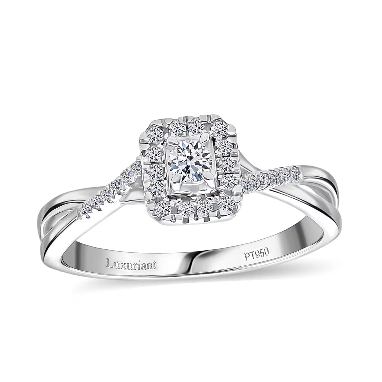 Luxuriant Lab Grown Diamond (G-H, SI) Ring in Sterling Silver 0.25 ctw