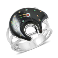 Santa Fe Style Black Onyx 6.50 ctw Dots Ring in Sterling Silver