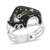 Santa Fe Style Black Onyx 7.00 ctw Dots Ring in Sterling Silver