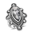 D’joy Artisan Crafted White Buffalo Ring in Sterling Silver (Size 10.0) 8.00 ctw - Sticky add to cart bar