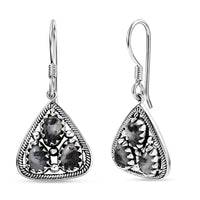 D'Joy Artisan Crafted White Buffalo 2.60 ctw Southwest Earrings in Sterling Silver