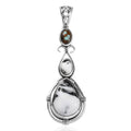 D'Joy Artisan Crafted White Buffalo and Blue Horizon Turquoise 6.70 ctw Pendant without Chain in Sterling Silver - Sticky add to cart bar