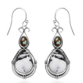 D'Joy Artisan Crafted White Buffalo and Blue Horizon Turquoise 3.90 ctw Earrings in Sterling Silver - Sticky add to cart bar