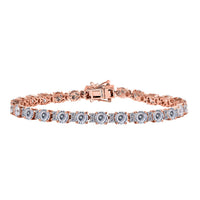 D’Joy Moissanite (Rnd 5mm) Bracelet in 18K Vermeil RG Over Sterling Silver (7.50 In) 12.80 ctw