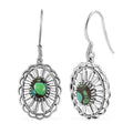 D'Joy Artisan Crafted Whispering Web Turquoise 2.50 ctw Concho Earrings in Sterling Silver - Sticky add to cart bar
