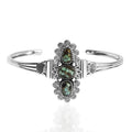 D'Joy Artisan Crafted Whispering Web Turquoise 6.50 ctw Cuff Bracelet in Sterling Silver (7.25 In) - Sticky add to cart bar