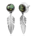 D'Joy Artisan Crafted Whispering Web Turquoise 4.20 ctw Eagle Feather Earrings in Sterling Silver - Sticky add to cart bar