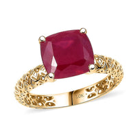 Mirage Collection 10K Yellow Gold Premium Niassa Ruby (FF) Ring (Size 10.0) 6.75 ctw