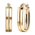 Luxoro Hoop Twin Line Elegance Earrings in 10K Yellow Gold 1.65 Grams - Sticky add to cart bar
