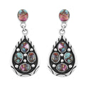 Santa Fe Style Multi Gemstone Earrings in Sterling Silver 3.75 ctw - Sticky add to cart bar