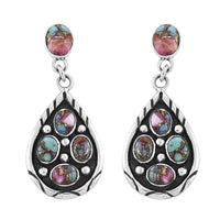 Santa Fe Style Multi Gemstone Earrings in Sterling Silver 3.75 ctw