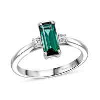 Certified & Appraised Rhapsody AAAA Lagoon Tourmaline and E-F VS Diamond 1.10 ctw Ring in 950 Platinum (Size 7.0) 4.46 Grams
