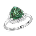 Certified & Appraised Rhapsody AAAA Lagoon Tourmaline and E-F VS Diamond 3.65 ctw Ring in 950 Platinum (Size 7.0) 5.96 Grams - Sticky add to cart bar
