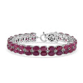 D’Joy Niassa Ruby (FF) and Black Diamond 31.80 ctw Bracelet in Rhodium Over Sterling Silver (6.50 In) - Sticky add to cart bar