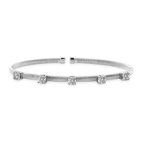 Luxuriant Lab Grown Blue Diamond (IR) (VS) 1.25 ctw Cuff Bracelet in 10K White Gold (7.25 In)
