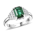 Certified & Appraised Rhapsody AAAA Lagoon Tourmaline and E-F VS Diamond 2.00 ctw Ring in 950 Platinum 6.16 Grams - Sticky add to cart bar