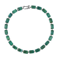 Luxoro 10K White Gold Premium Brazilian Emerald Bracelet (7.25 In) (4.75 g) 13.36 ctw