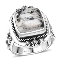 D'Joy Artisan Crafted White Buffalo 8.25 ctw Ring in Sterling Silver