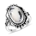 D’Joy Artisan Crafted White Buffalo 3.60 ctw Solitaire Ring in Sterling Silver (Size 10.0) - Sticky add to cart bar