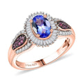 D'Joy Tanzanite, Pink Spinel and Diamond Ring in 18K Vermeil RG Over Sterling Silver (Size 10.0) 1.20 ctw - Sticky add to cart bar