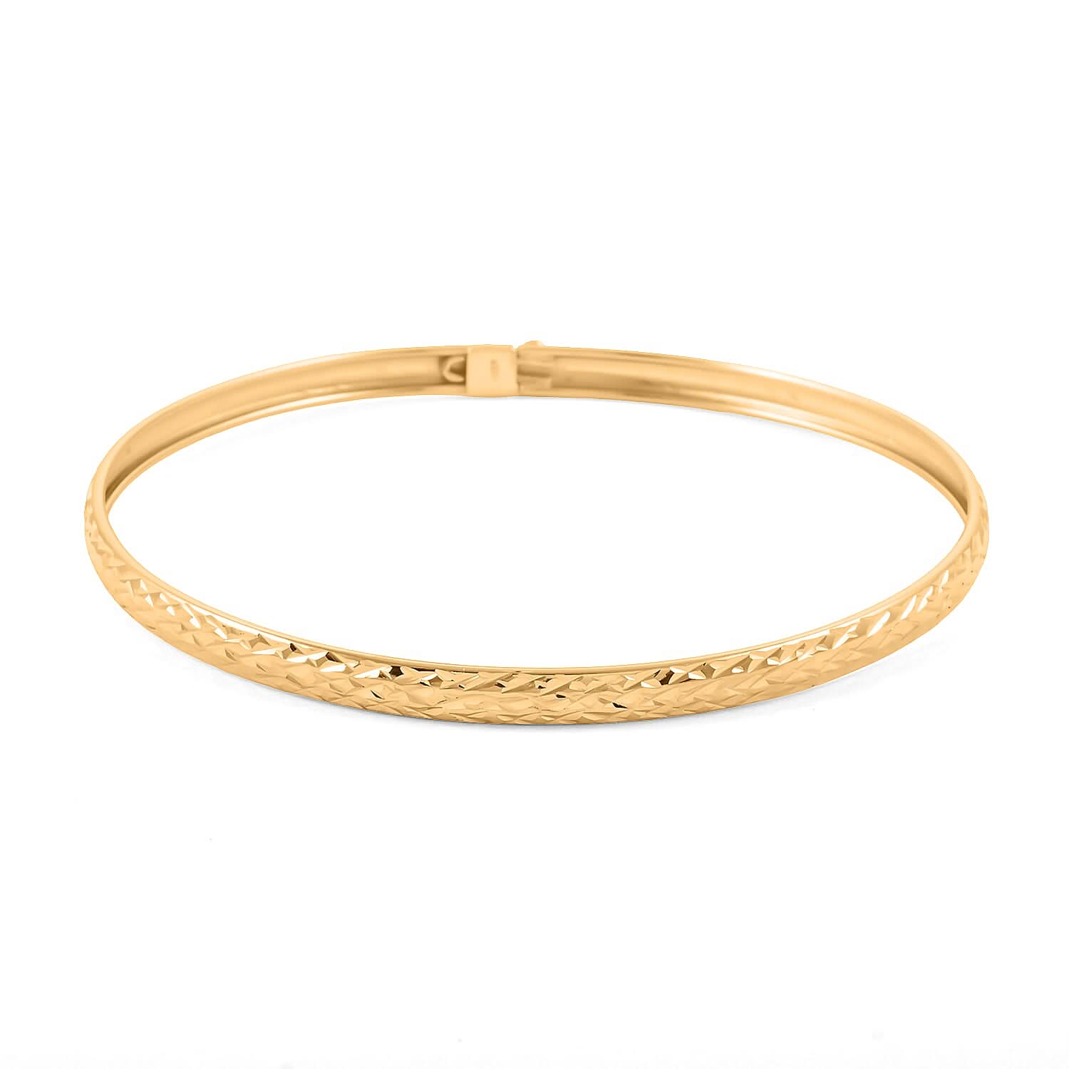 14K YG Over Sterling Silver Figaro Link Bangle Bracelet (7.75 In) (4 g)