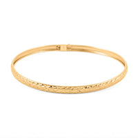 14K YG Over Sterling Silver Figaro Link Bangle Bracelet (7.75 In) (4 g)