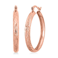 Sterling Silver Diamond-cut Hoop Earrings (2.50 g)