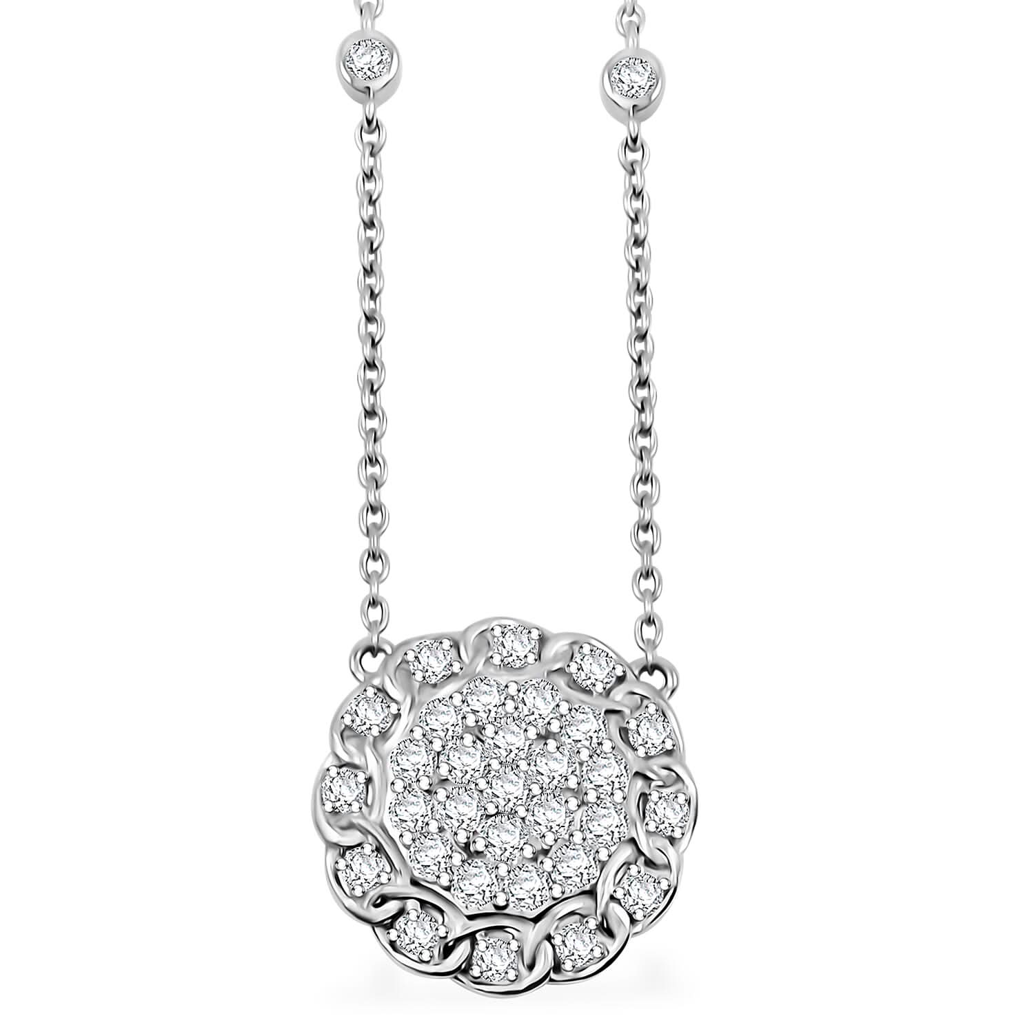 Luxuriant Lab Grown Diamond G SI 1.35 ctw Necklace in Sterling Silver 18 Inches