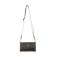 Valentino Orlandi Printed Brown Vegan Leather Crossbody Bag