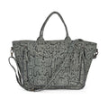 LA MAREY Gray 100% Genuine Leather Tote Bag (14.17"x12.20"x5.11") - Sticky add to cart bar