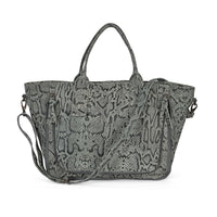 LA MAREY Gray 100% Genuine Leather Tote Bag (14.17"x12.20"x5.11")