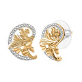 EverTrue White Diamond Leaves Earrings in 18K YG Plated and Platinum Bond - Sticky add to cart bar