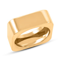 Italian 10K Yellow Gold Mirror Square Ring (Size 7) (2.34 g)