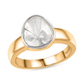 D'Joy Lab Grown Polki Diamond 0.50 ctw Timeless Solitaire Ring in 18K Vermeil Yellow Gold Over Sterling Silver (Size 10.0) - Sticky add to cart bar
