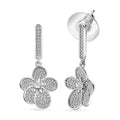 EverTrue White Diamond Accent Petal Radiance Earrings in Platinum Bond - Sticky add to cart bar