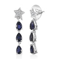 D'Joy Catalina Iolite and White Zircon 2.10 ctw Astra Drops Earrings in Rhodium Over Sterling Silver - Sticky add to cart bar
