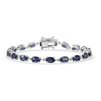 D'Joy Catalina Iolite 7.10 ctw Tennis Bracelet in Rhodium Over Sterling Silver (6.50 In)
