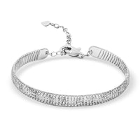 950 Platinum Diamond Cut Textured Bangle Bracelet (Size 6.00) (11.90 g)