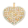 GP Premium Ethiopian Welo Opal Heart Pendant without Chain in 18K Vermeil YG Over Sterling Silver 11.10 ctw - Sticky add to cart bar