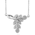 EverTrue Diamond Accent Leafs Necklace (20 Inches) in Platinum Bond - Sticky add to cart bar