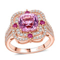 D'Joy Premium Martha Rocha Kunzite and Multi Gemstone 3.50 ctw Ring in 18K Vermeil Rose Gold Over Sterling Silver - Sticky add to cart bar