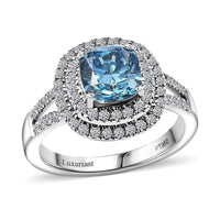 950 Platinum Luxuriant Lab Grown Blue Diamond (IR) (VS), Lab Grown Diamond Ring (Size 10.0) (5.75 g) 2.00 ctw