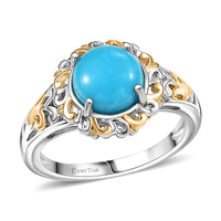 EverTrue Sleeping Beauty Turquoise Ring in 18K YG Plated and Platinum Bond (Size 10.0) 1.80 ctw