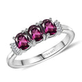 D'Joy Premium Radiant Ember Garnet and Diamond 1.35 ctw Ring in Platinum Over Sterling Silver (Size 10.0) - Sticky add to cart bar