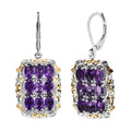 EverTrue African Amethyst Cluster Earring in 18K YG Plated and Platinum Bond 4.50 ctw - Sticky add to cart bar