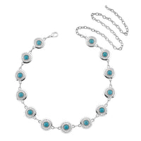 Constituted Blue Howlite 26.00 ctw Southwestern Waist Chain 43 Inches
